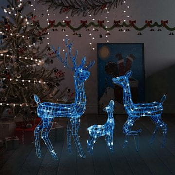 Vidaxl Božićni sobovi, akril, 300 plavih LED dioda