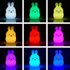 Severno Silikonska noćna lampica za djecu sa zec LED USB + daljinski upravljač