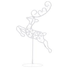 Vidaxl Akrilni božićni sob sa saonicama 260 x 21 x 87 cm topli bijeli