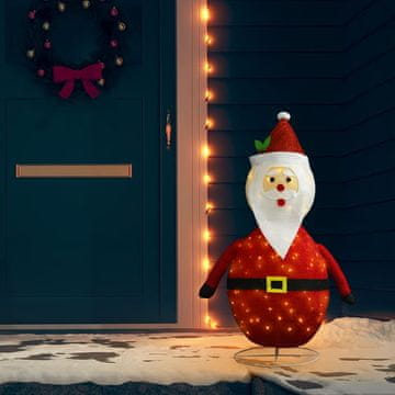 Vidaxl Božićni ukras Djed Mraz s LED diodama luksuzni tkanina 120 cm