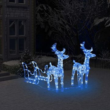 Vidaxl Božićni ukras Sob sa saonicama, 160 LED dioda, 130 cm