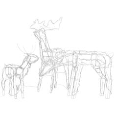 Vidaxl 3-dijelna božićna rasvjeta sa sobovima 229 LED žarulja