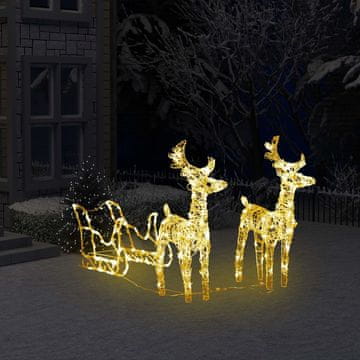 Vidaxl Božićni ukras Sob sa saonicama, 160 LED dioda, 130 cm