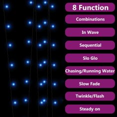 Vidaxl Solarna vilinska svjetla 2 kom 2 x 200 LED plava