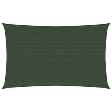 Vidaxl Jedro za zaštitu od sunca 160 g/m² tamnozeleno 5 x 7 m HDPE