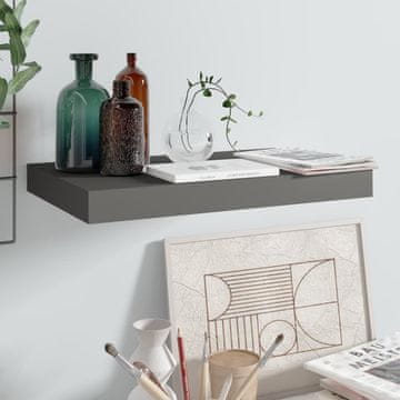 Vidaxl Zidna polica siva visoki sjaj 40 x 23 x 3,8 cm MDF