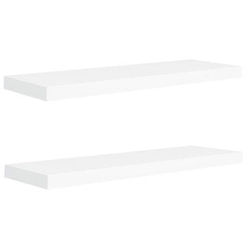 Vidaxl Plutajuće zidne police 2 kom bijele 80 x 23,5 x 3,8 cm MDF