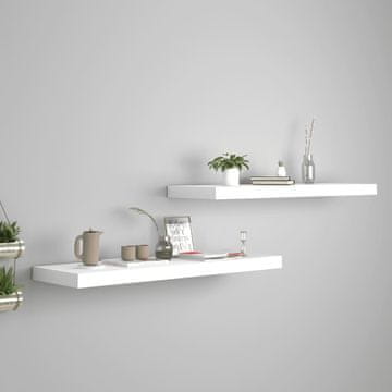 Vidaxl Zidne police, 2 kom, bijele, 80 x 23,5 x 3,8 cm, MDF