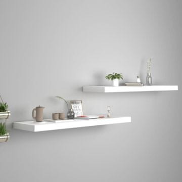 Vidaxl Zidne police, 2 kom, bijele, 90 x 23,5 x 3,8 cm, MDF