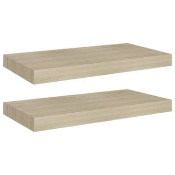 Vidaxl Plutajuće zidne police 2 kom boja hrasta 50 x 23 x 3,8 cm MDF