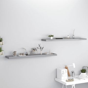 Vidaxl Zidne police, 2 kom, sive, 120 x 23,5 x 3,8 cm, MDF