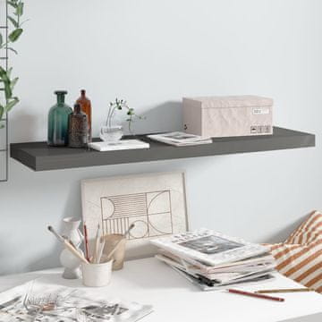Vidaxl Zidna polica visoki sjaj siva 90x23,5x3,8 cm MDF