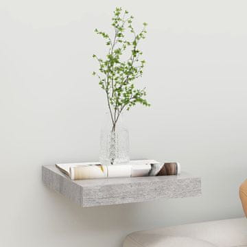 Vidaxl Plutajuća zidna polica betonsko siva 23 x 23,5 x 3,8 cm MDF