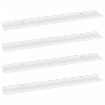 Vidaxl Zidne police 4 kom bijele 80 x 9 x 3 cm