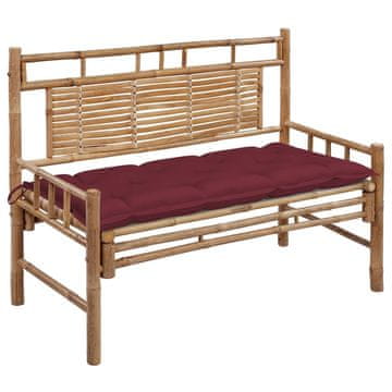 Vidaxl Vrtna klupa s jastukom 120 cm bambus