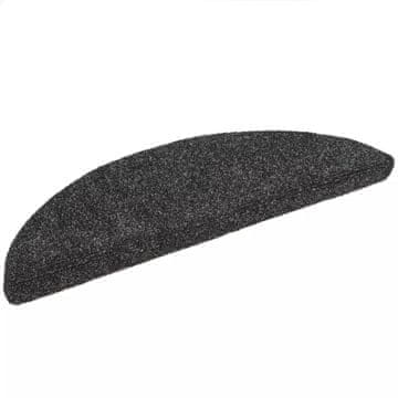 Vidaxl Prostirke za stepenice, samoljepljive, 15 kom, 56x17x3 cm, tamno sive, poluokrugle