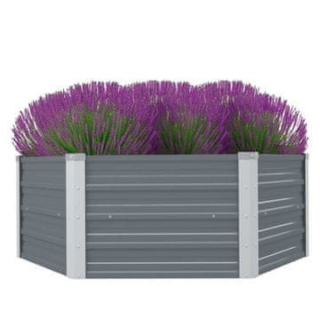 Vidaxl Vrtna Visoka Posuda za Biljke 129x129x45cm Pocinčani čelik boja