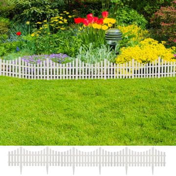 Vidaxl Vrtni rub, 17 kom, 10 m, Bijeli