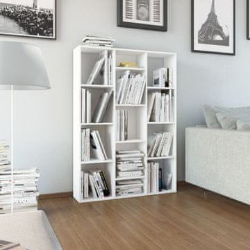 Vidaxl Pregrada/Polica za sobu, Bijela, 100x24x140 cm, Materijal na bazi drva
