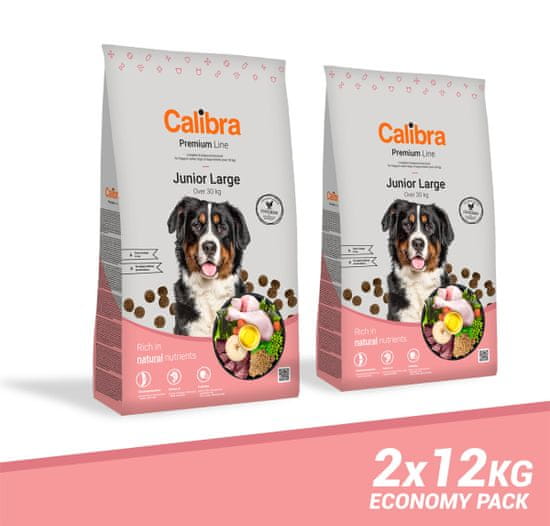 Calibra Premium Line Junior Large hrana za pseće štence velikih pasmina, 2 x 12 kg