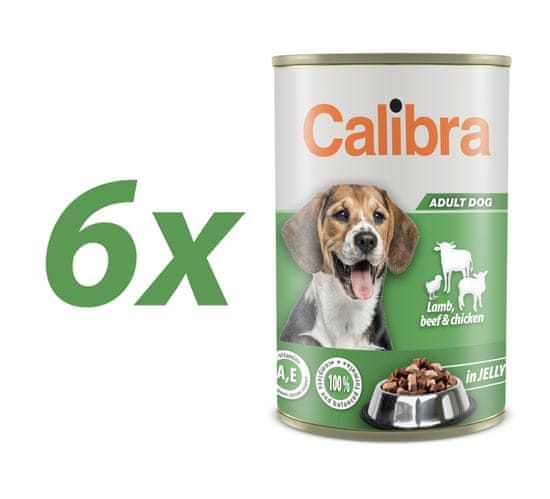 Calibra Premium konzerva za pse, janjetina, govedina i piletina, 6 x 1240 g