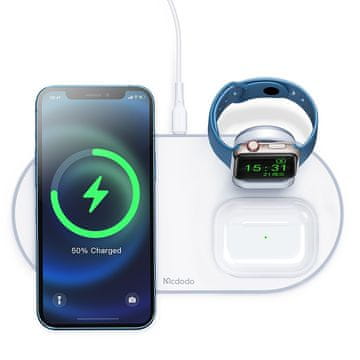 Mcdodo MCDODO stanica za punjenje indukcijski punjač 3u1 za iPhone AirPods Watch 15W