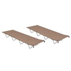 Vidaxl Kreveti za kampiranje 2kom 180x60x19cm tkanina/čelik smeđe-sivi