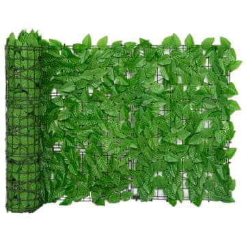 Vidaxl Balkonska pregrada, zeleno lišće, 400 x 75 cm