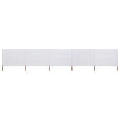 Vidaxl Zaštitna tkanina s 5 krila 600x80 cm pješčano bijela