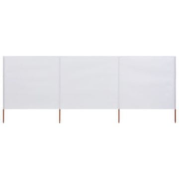 Vidaxl Vjetrobran s 3 panela od tkanine 400 x 160 cm pješčano bijeli