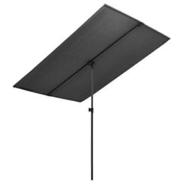 Vidaxl Vrtni suncobran s aluminijskom šipkom, 180x130 cm, antracit