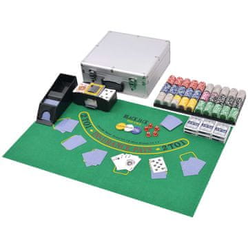 Vidaxl Set za Poker i Blackjack s 600 Laserskih Žetona Aluminijum