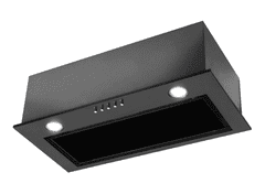 MPM  61-OW-65 Kuhinjska kapuljača, ugrađena, LED svjetla, nehrđajući čelik, crna