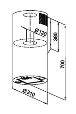 MPM  31-OT-01 kuhinjska hauba, LED svjetlost, tiha operacija, crno