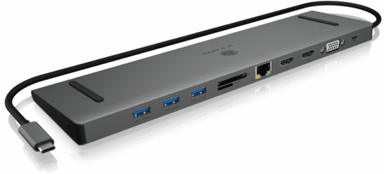 IcyBox IB-DK2106-C priključna stanica, Power Delivery, 100 W, 3 video izlaza