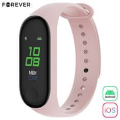 Forever FitBand SB-50 pametna narukvica, Bluetooth 5.0, aplikacija, vodootporna IP65, roza