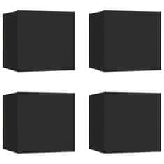 Vidaxl Zidni TV ormarići 4 kom crni 30,5 x 30 x 30 cm
