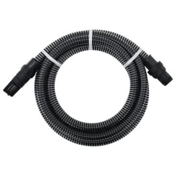 Vidaxl Usisno crijevo s mesinganim priključcima crno 1" 7 m PVC