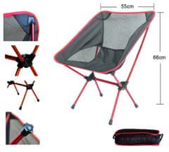 Entrek PFC-001 sklopiva stolica za kampiranje ili ribolov, aluminijska, crna i crvena