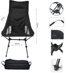 Entrek PFC-002 sklopivi stolac za kampiranje ili ribolov, aluminij