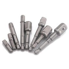 Silver Adapter za vijke 1/4 3/8 1/2 - 8 komada