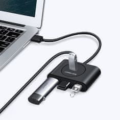 Ugreen CR113 HUB adapter 4x USB / USB-C 1m, crno