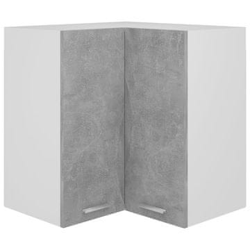 Vidaxl Kutni zidni ormarić betonsko-sivi 57x57x60 cm ploča