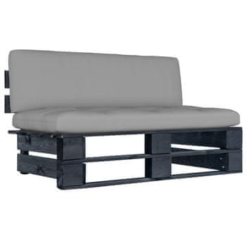 Vidaxl Srednja vrtna sofa od paleta od crno impregnirane borovine