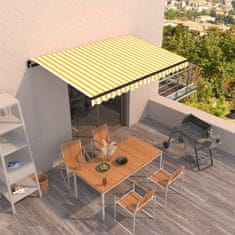 Vidaxl Tenda na ručno uvlačenje 400 x 350 cm žuto-bijela
