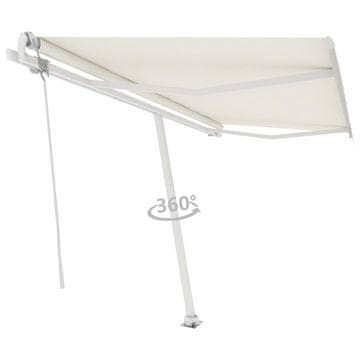 Vidaxl Samostojeća automatska tenda 400 x 350 cm krem