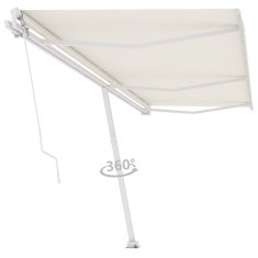 Vidaxl Samostojeća tenda na ručno uvlačenje 600 x 350 cm krem
