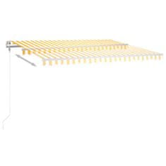 Vidaxl Tenda na ručno uvlačenje s LED svjetlima 450x350 cm žuto-bijela