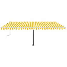 Vidaxl Tenda na ručno uvlačenje s LED svjetlom 500x350 cm žuto-bijela