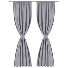Vidaxl 2 tamne zavjese s prostorom za šipku, 135 x 245, sive
